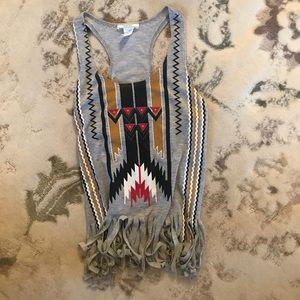 Poetry Fringe Printed Tank Top